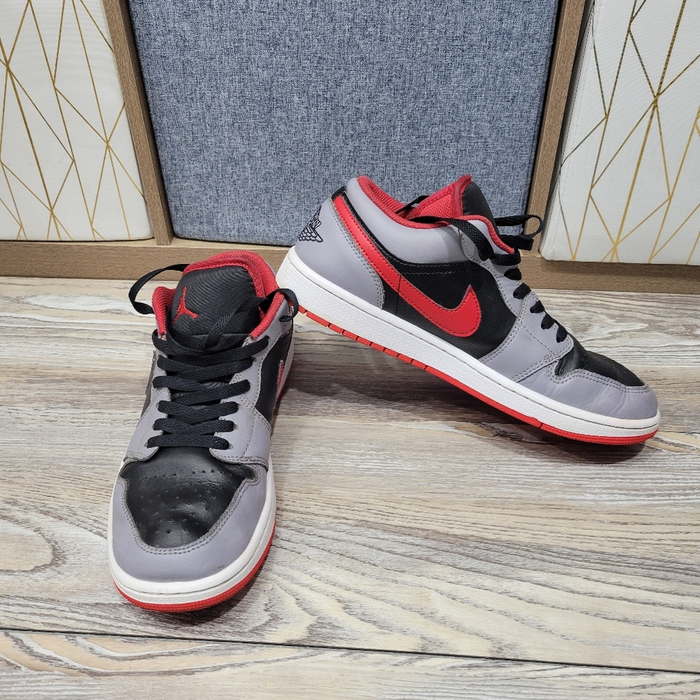 Air Jordan 1 Low Fly Ease Sneakers Mens Size 9 Gray - Picture 3 of 10